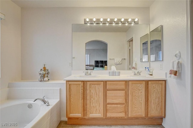 7427 Wagonwheel Ranch Way, Las Vegas, NV 89113 - bathroom featuring double vanity and a garden tub
