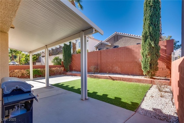 2245 Juniper Berry Dr, Las Vegas, NV 89134 - fenced backyard featuring a patio and area for grilling