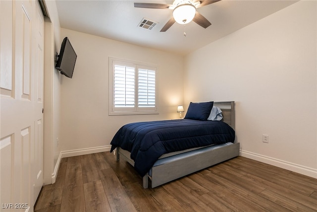 3412 Bearpin Gap Ln, Las Vegas, NV 89129 - bedroom with wood finished floors and ceiling fan