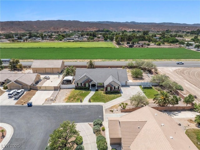 2477 Adobe Wells Dr, Logandale, NV 89021 - aerial view of property and surrounding area with mountains