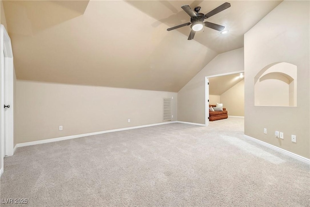 2477 Adobe Wells Dr, Logandale, NV 89021 - bonus room with carpet flooring, vaulted ceiling, and a ceiling fan