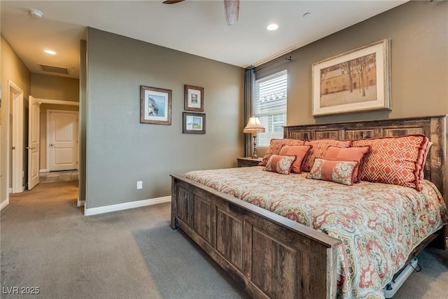 1860 Moonbow Falls St, Henderson, NV 89044 - bedroom with carpet flooring, recessed lighting, and a ceiling fan