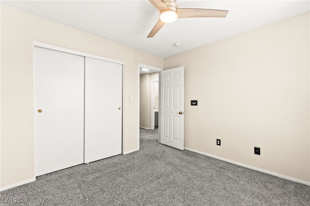 6044 Seneca Springs St, Las Vegas, NV 89130 - unfurnished bedroom featuring carpet, a closet, and a ceiling fan