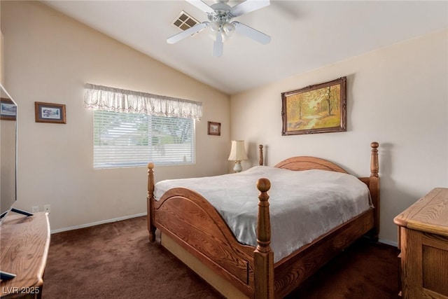 8840 Spinning Wheel Ave, Las Vegas, NV 89143 - bedroom with carpet, lofted ceiling, and ceiling fan