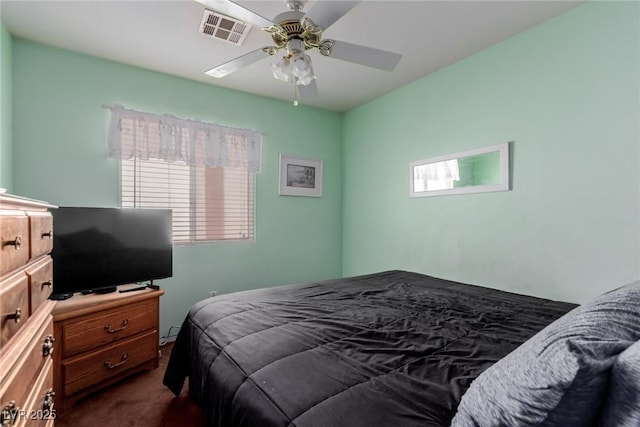 8840 Spinning Wheel Ave, Las Vegas, NV 89143 - bedroom with dark colored carpet and ceiling fan