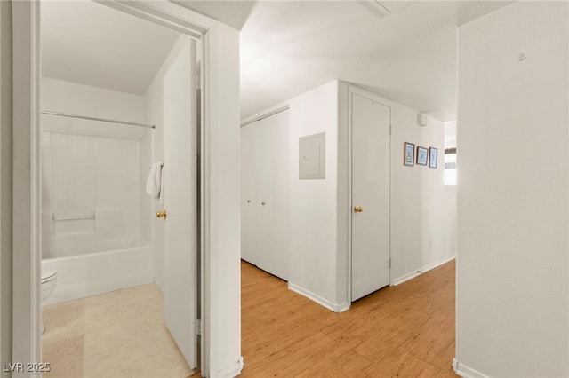 3152 Tarpon Dr Unit 203, Las Vegas, NV 89120 - hallway featuring light wood-type flooring and electric panel