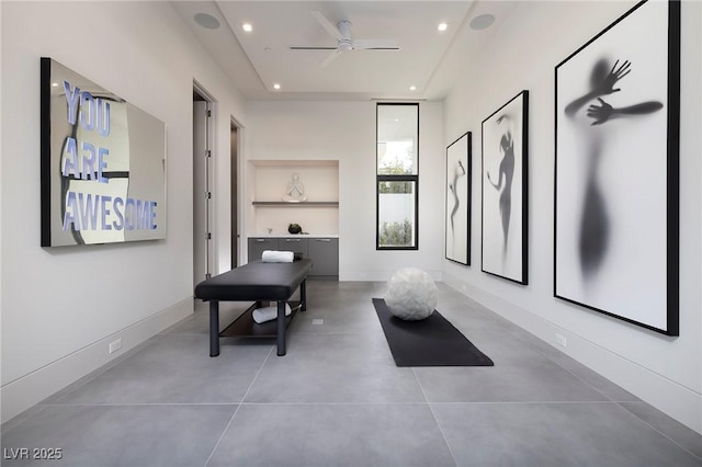 10891 Stardust Dr, Las Vegas, NV 89135 - interior space featuring a ceiling fan and recessed lighting