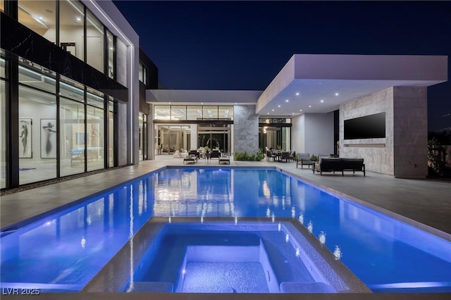 10891 Stardust Dr, Las Vegas, NV 89135 - view of pool with a pool with connected hot tub