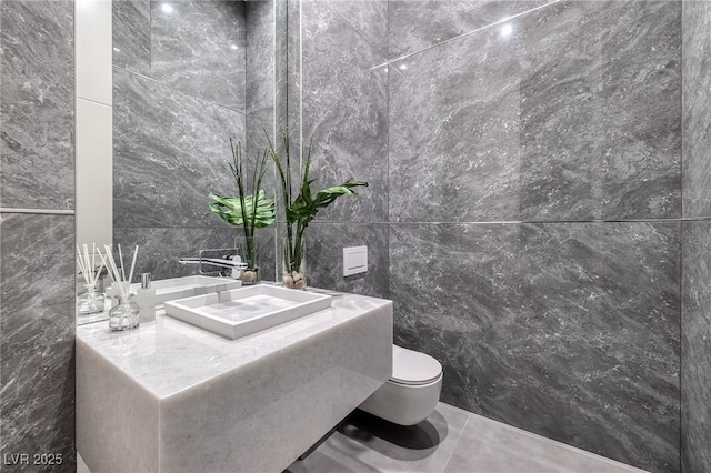 10891 Stardust Dr, Las Vegas, NV 89135 - half bath with tile walls and vanity