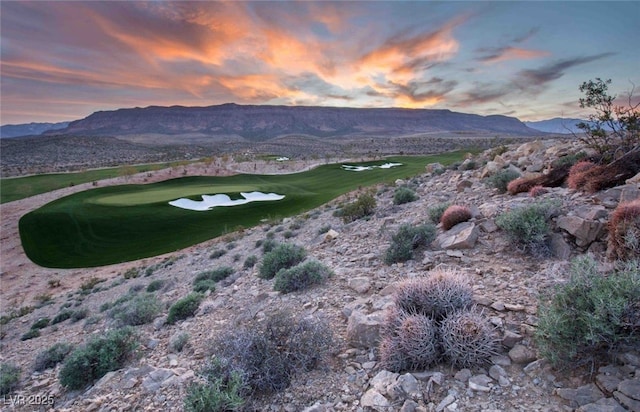 10891 Stardust Dr, Las Vegas, NV 89135 - view of mountain backdrop with a golf course