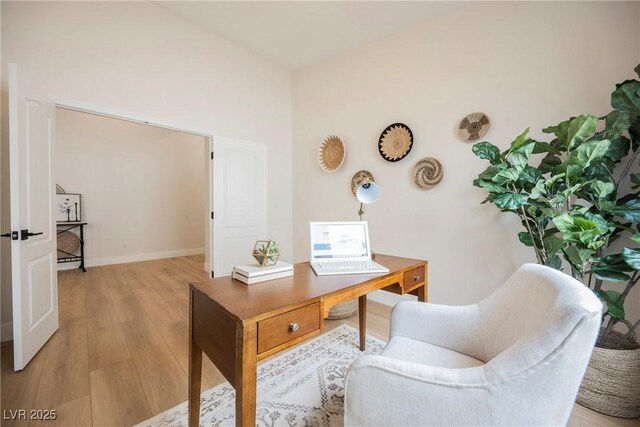 4065 Genoa Dr, Las Vegas, NV 89141 - home office with light wood finished floors and baseboards