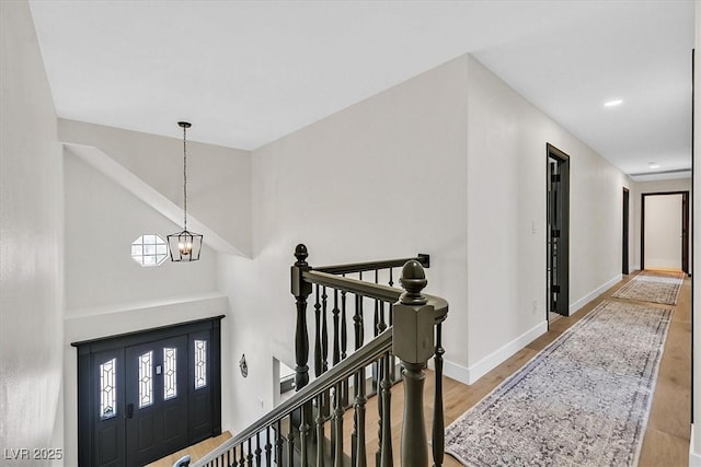 2740 Family Ct, Las Vegas, NV 89117 - entryway featuring wood finished floors, a chandelier, and recessed lighting
