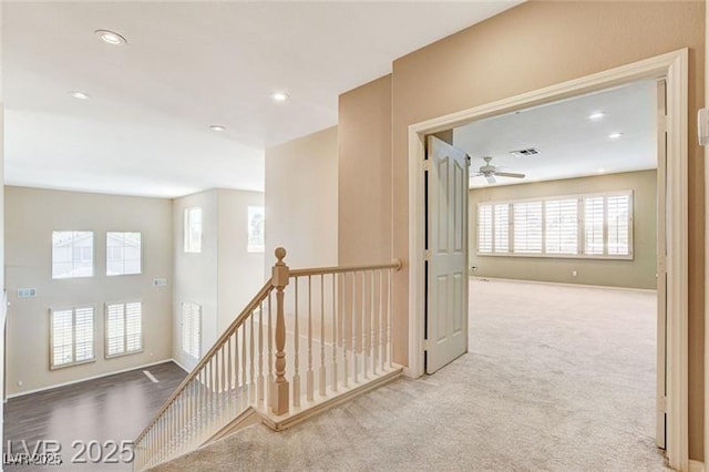 8113 Gothic Ave, Las Vegas, NV 89117 - corridor featuring an upstairs landing, carpet floors, and recessed lighting