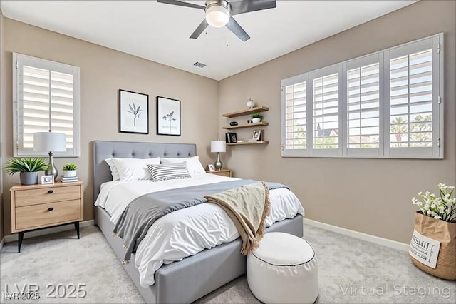 8113 Gothic Ave, Las Vegas, NV 89117 - carpeted bedroom featuring baseboards and a ceiling fan
