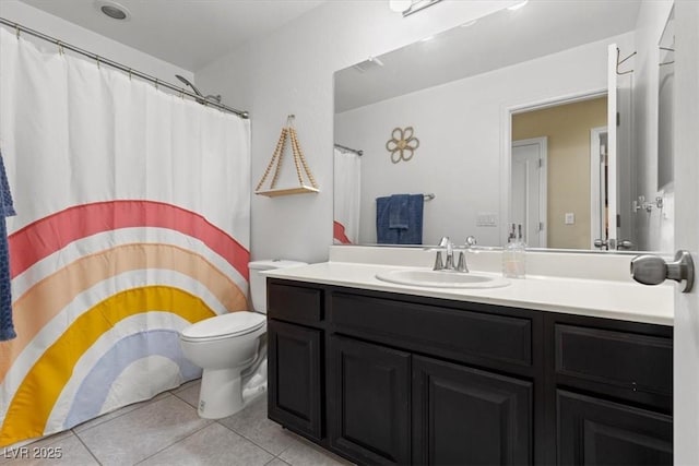 6301 Beavertail Pond Ave, Las Vegas, NV 89122 - full bath with tile patterned floors, vanity, and curtained shower