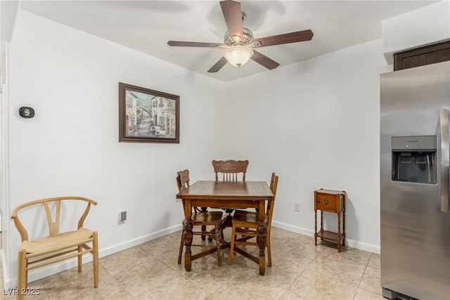 2725 S Nellis Blvd Unit 1037, Las Vegas, NV 89121 - dining space featuring ceiling fan and light tile patterned floors