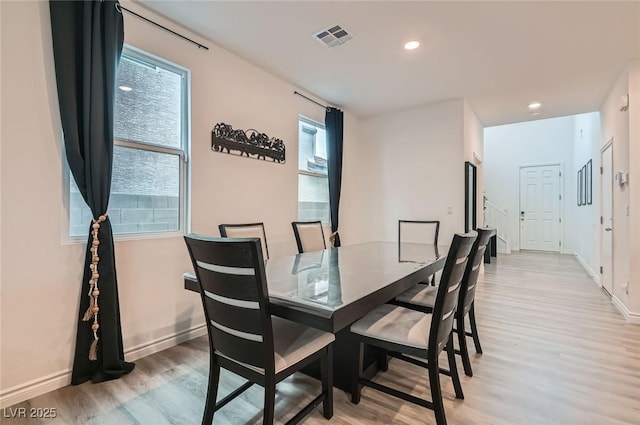 2821 Gaffer Film St, Las Vegas, NV 89156 - dining room featuring light wood-type flooring and recessed lighting