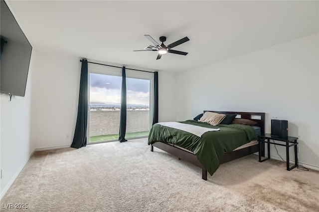 2821 Gaffer Film St, Las Vegas, NV 89156 - bedroom featuring carpet flooring, ceiling fan, and a water view
