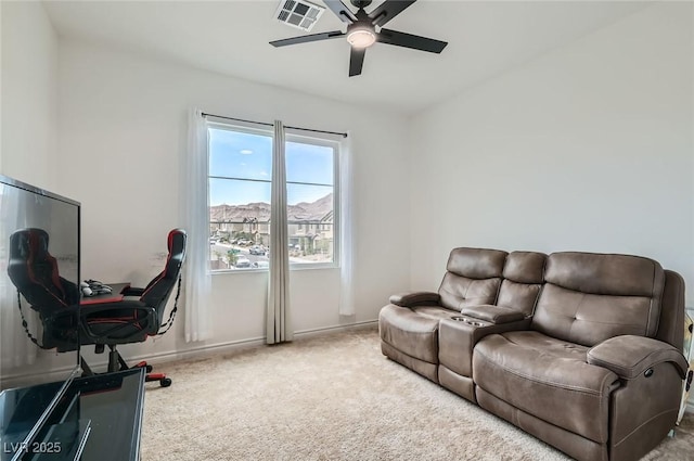 2821 Gaffer Film St, Las Vegas, NV 89156 - carpeted home office with ceiling fan and baseboards
