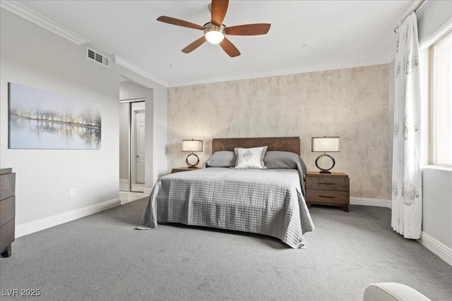 30 Via Mantova Unit 202, Henderson, NV 89011 - carpeted bedroom featuring crown molding and ceiling fan