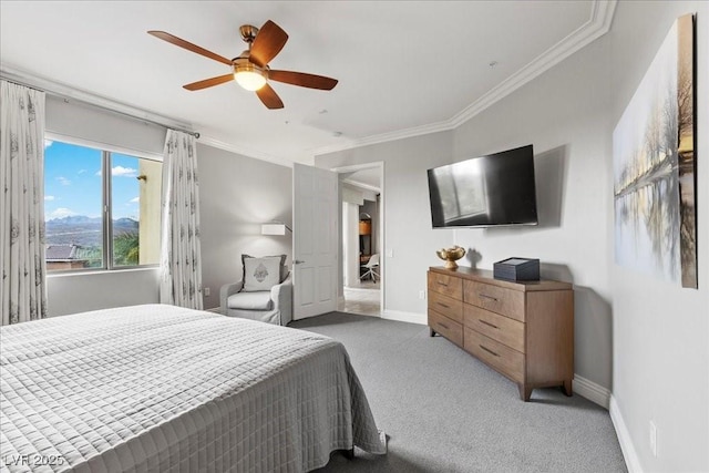 30 Via Mantova Unit 202, Henderson, NV 89011 - carpeted bedroom with ornamental molding and ceiling fan