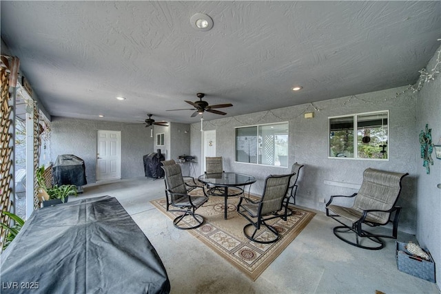 2910 Sunset St, Pahrump, NV 89060 - view of patio / terrace featuring outdoor dining area and a ceiling fan