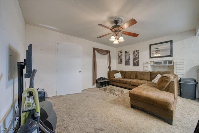 2910 Sunset St, Pahrump, NV 89060 - carpeted living area with ceiling fan
