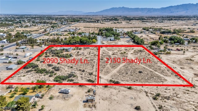 2090 Shady Ln, Pahrump, NV 89060 - overview of rural landscape featuring property parcel outlined