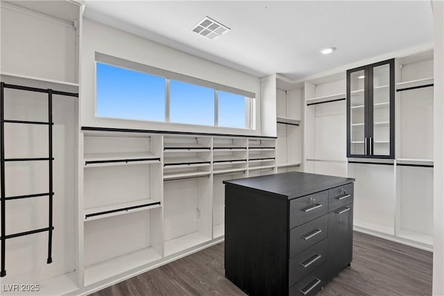 6234 Amber View St, Las Vegas, NV 89135 - walk in closet with dark wood finished floors