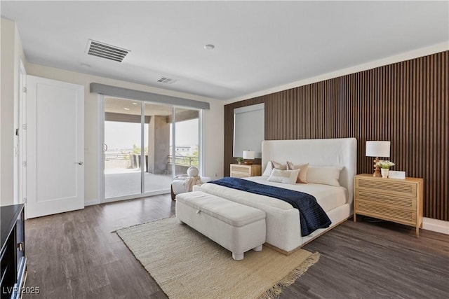 6234 Amber View St, Las Vegas, NV 89135 - bedroom featuring access to outside and dark wood finished floors