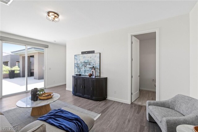 6234 Amber View St, Las Vegas, NV 89135 - living area featuring wood finished floors and baseboards
