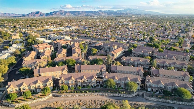 2792 Fountain Ridge Ln, Henderson, NV 89074 - aerial view of property and surrounding area with a mountainous background and nearby suburban area