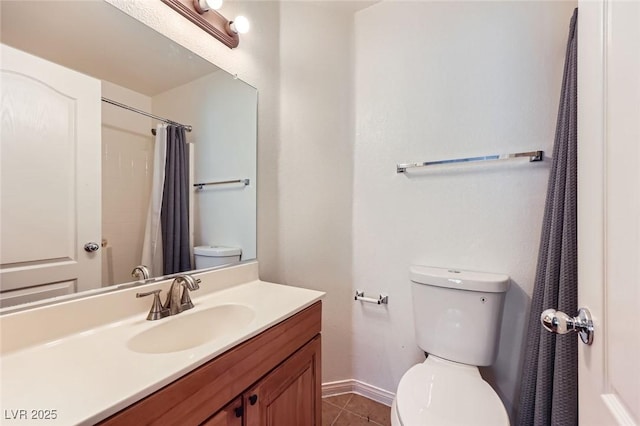 2792 Fountain Ridge Ln, Henderson, NV 89074 - full bathroom with vanity, tile patterned floors, and a shower with shower curtain