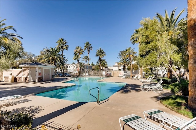 247 Integrity Ridge Dr, Henderson, NV 89052 - community pool with a patio area