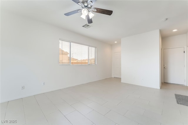3844 Kit Fox St, Las Vegas, NV 89122 - unfurnished room with a ceiling fan and recessed lighting
