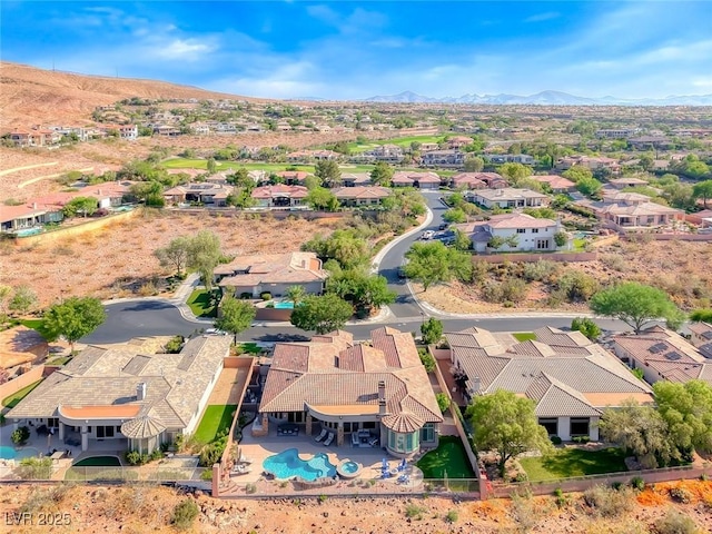 22 Starbrook Dr, Henderson, NV 89052 - aerial view of residential area featuring a mountainous background and a pool