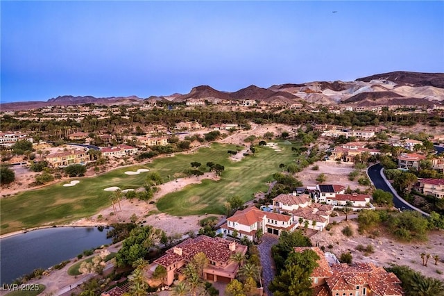 5 Rue Grimaldi Way, Henderson, NV 89011 - aerial view of property and surrounding area featuring a golf course, nearby suburban area, and a water and mountain view