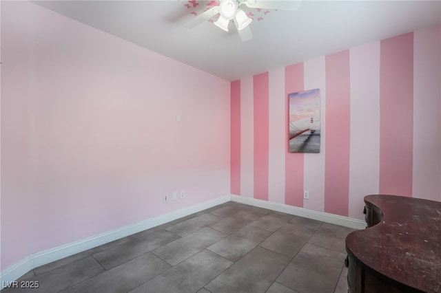 1641 Dark Wolf Ave, Las Vegas, NV 89123 - living area with ceiling fan and wallpapered walls