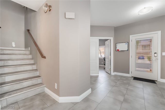 1641 Dark Wolf Ave, Las Vegas, NV 89123 - entryway featuring stairway and light tile patterned flooring