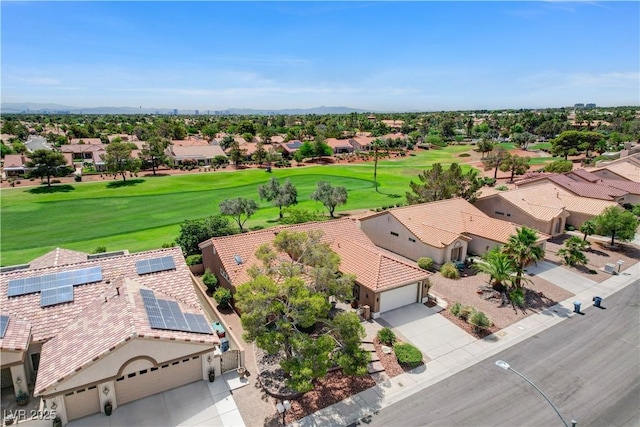 2832 Castle Bar Dr, Las Vegas, NV 89134 - aerial view of residential area with a golf club and a mountain backdrop