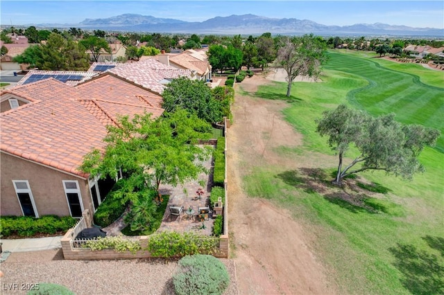 2832 Castle Bar Dr, Las Vegas, NV 89134 - aerial view of residential area featuring a mountainous background and a local golf course