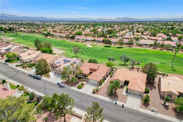 2832 Castle Bar Dr, Las Vegas, NV 89134 - aerial perspective of suburban area featuring a mountain backdrop and a golf club