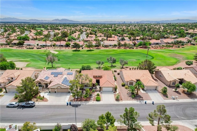 2832 Castle Bar Dr, Las Vegas, NV 89134 - aerial perspective of suburban area featuring mountains and a golf club