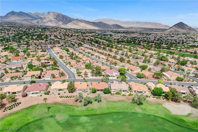 2832 Castle Bar Dr, Las Vegas, NV 89134 - aerial perspective of suburban area featuring mountains and a local golf course