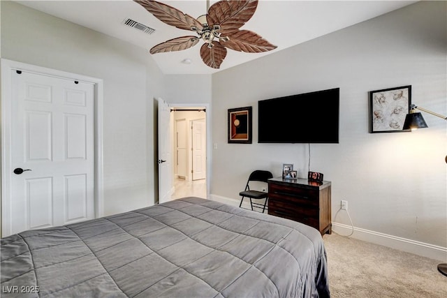 2832 Castle Bar Dr, Las Vegas, NV 89134 - carpeted bedroom with baseboards and ceiling fan