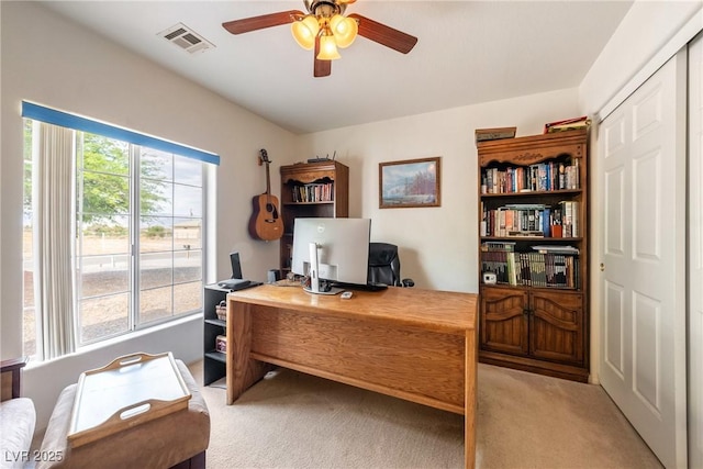 200 E Domingo St, Pahrump, NV 89048 - office space with light colored carpet and a ceiling fan