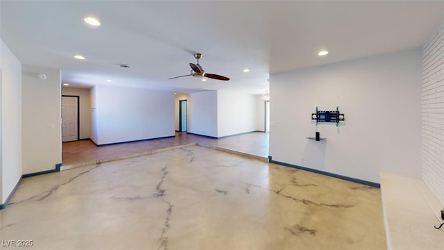 1518 Golden Arrow Dr, Las Vegas, NV 89169 - unfurnished room featuring concrete flooring, ceiling fan, and recessed lighting