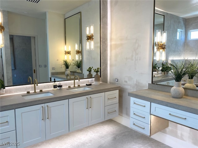 3012 Hawksdale Dr, Las Vegas, NV 89134 - full bathroom featuring double vanity and tile patterned floors