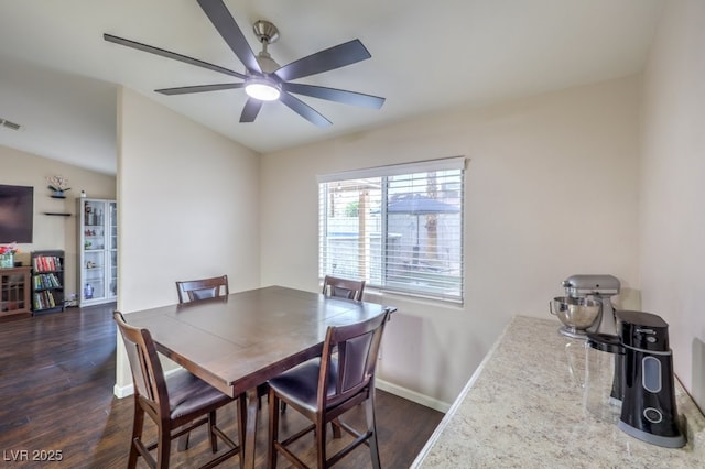 4006 Clove Tree Ct, North Las Vegas, NV 89031 - dining space featuring dark wood-style floors and a ceiling fan