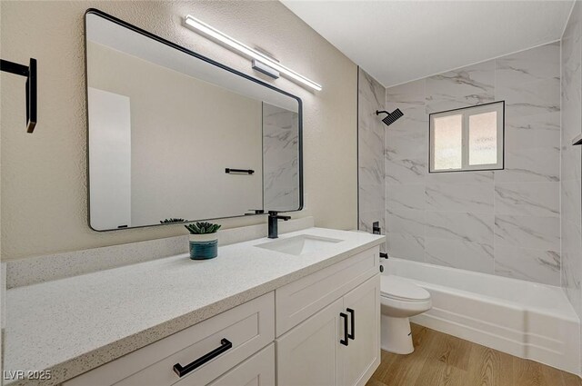 4804 Apawana Ln, Las Vegas, NV 89108 - full bath featuring vanity, shower / washtub combination, and wood finished floors